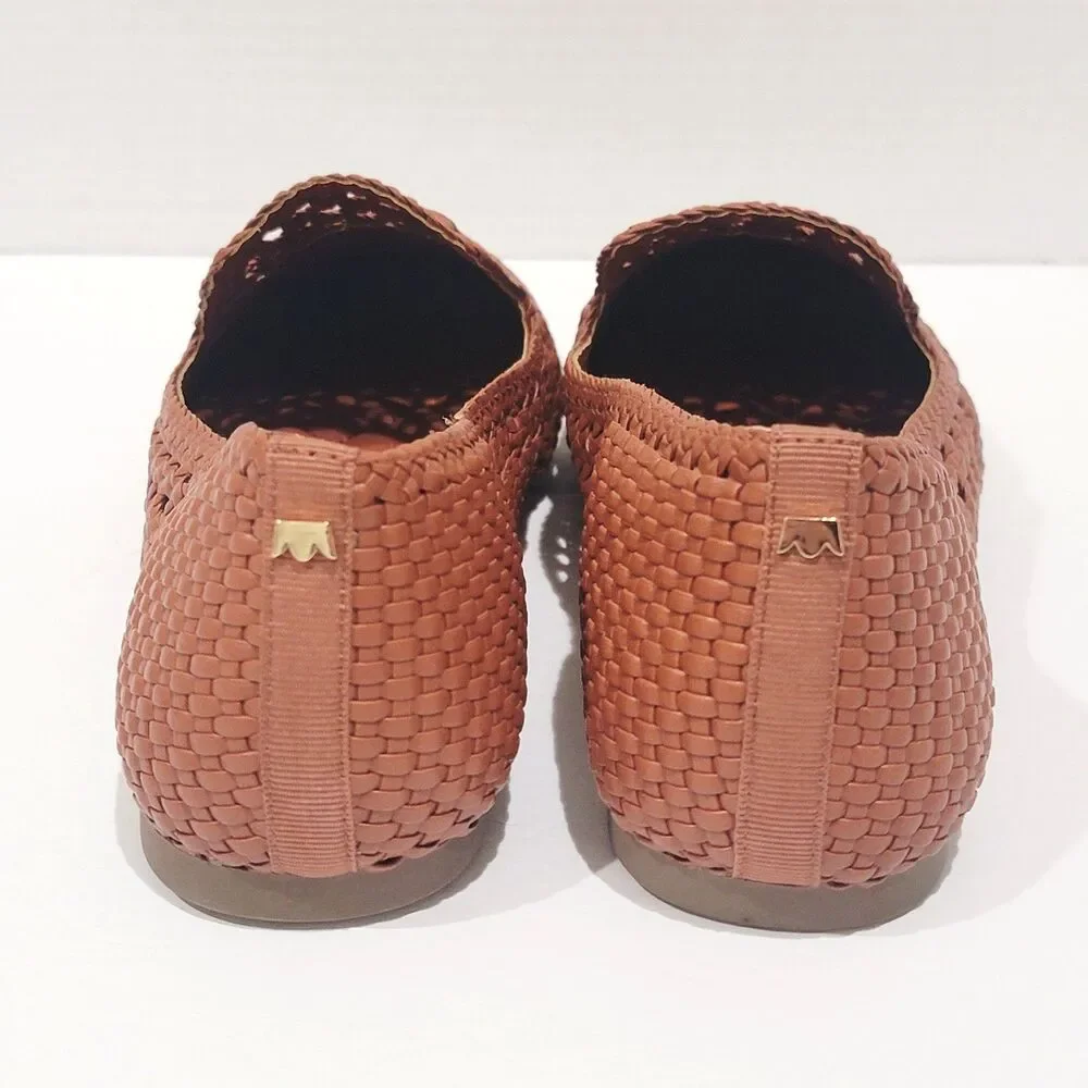 Birdies The Starling Cognac Woven Flats Womens Size 9.5 Slip On Brown Loafers